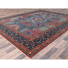 Load image into Gallery viewer, 9&#39;x12&#39; Yale Blue, Hand Knotted 100% Wool, Natural Dyes, 200 KPSI, 14th Century Mamluk Dynasty Pattern, Oriental Rug FWR520410