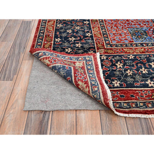 9'x12' Yale Blue, Hand Knotted 100% Wool, Natural Dyes, 200 KPSI, 14th Century Mamluk Dynasty Pattern, Oriental Rug FWR520410
