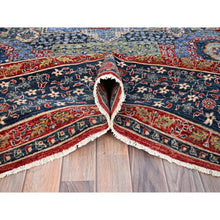 Load image into Gallery viewer, 9&#39;x12&#39; Yale Blue, Hand Knotted 100% Wool, Natural Dyes, 200 KPSI, 14th Century Mamluk Dynasty Pattern, Oriental Rug FWR520410