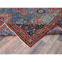 Load image into Gallery viewer, 9&#39;x12&#39; Yale Blue, Hand Knotted 100% Wool, Natural Dyes, 200 KPSI, 14th Century Mamluk Dynasty Pattern, Oriental Rug FWR520410