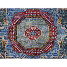 Load image into Gallery viewer, 9&#39;x12&#39; Yale Blue, Hand Knotted 100% Wool, Natural Dyes, 200 KPSI, 14th Century Mamluk Dynasty Pattern, Oriental Rug FWR520410