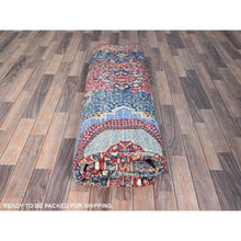 Load image into Gallery viewer, 9&#39;x12&#39; Yale Blue, Hand Knotted 100% Wool, Natural Dyes, 200 KPSI, 14th Century Mamluk Dynasty Pattern, Oriental Rug FWR520410