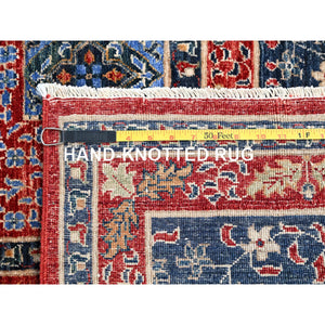 9'x12' Yale Blue, Hand Knotted 100% Wool, Natural Dyes, 200 KPSI, 14th Century Mamluk Dynasty Pattern, Oriental Rug FWR520410