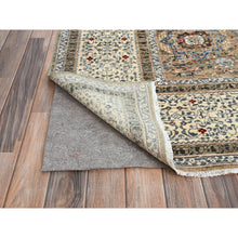 Load image into Gallery viewer, 8&#39;9&quot;x11&#39;9&quot; Collonade Gray With Muslin White, Hand Knotted Natural Dyes, Soft and Shiny Wool, 14th Century Mamluk Dynasty Pattern, 200 KPSI, Oriental Rug FWR520416