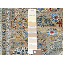 Load image into Gallery viewer, 8&#39;9&quot;x11&#39;9&quot; Collonade Gray With Muslin White, Hand Knotted Natural Dyes, Soft and Shiny Wool, 14th Century Mamluk Dynasty Pattern, 200 KPSI, Oriental Rug FWR520416