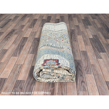 Load image into Gallery viewer, 8&#39;9&quot;x11&#39;9&quot; Collonade Gray With Muslin White, Hand Knotted Natural Dyes, Soft and Shiny Wool, 14th Century Mamluk Dynasty Pattern, 200 KPSI, Oriental Rug FWR520416