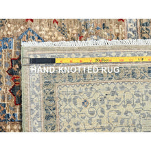 Load image into Gallery viewer, 8&#39;9&quot;x11&#39;9&quot; Collonade Gray With Muslin White, Hand Knotted Natural Dyes, Soft and Shiny Wool, 14th Century Mamluk Dynasty Pattern, 200 KPSI, Oriental Rug FWR520416