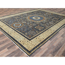 Load image into Gallery viewer, 9&#39;x12&#39; Steel Gray, Hand Knotted 14th Century Mamluk Dynasty Pattern, 200 KPSI, Vegetable Dyes, Vibrant Wool, Oriental Rug FWR520422