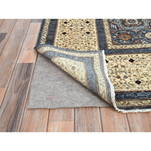 Load image into Gallery viewer, 9&#39;x12&#39; Steel Gray, Hand Knotted 14th Century Mamluk Dynasty Pattern, 200 KPSI, Vegetable Dyes, Vibrant Wool, Oriental Rug FWR520422