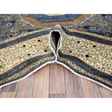 Load image into Gallery viewer, 9&#39;x12&#39; Steel Gray, Hand Knotted 14th Century Mamluk Dynasty Pattern, 200 KPSI, Vegetable Dyes, Vibrant Wool, Oriental Rug FWR520422