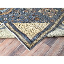 Load image into Gallery viewer, 9&#39;x12&#39; Steel Gray, Hand Knotted 14th Century Mamluk Dynasty Pattern, 200 Kpsi, Vegetable Dyes, Vibrant Wool, Oriental Rug FWR520422