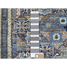 Load image into Gallery viewer, 9&#39;x12&#39; Steel Gray, Hand Knotted 14th Century Mamluk Dynasty Pattern, 200 KPSI, Vegetable Dyes, Vibrant Wool, Oriental Rug FWR520422