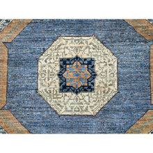 Load image into Gallery viewer, 9&#39;x12&#39; Steel Gray, Hand Knotted 14th Century Mamluk Dynasty Pattern, 200 KPSI, Vegetable Dyes, Vibrant Wool, Oriental Rug FWR520422