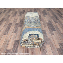 Load image into Gallery viewer, 9&#39;x12&#39; Steel Gray, Hand Knotted 14th Century Mamluk Dynasty Pattern, 200 Kpsi, Vegetable Dyes, Vibrant Wool, Oriental Rug FWR520422