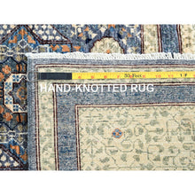 Load image into Gallery viewer, 9&#39;x12&#39; Steel Gray, Hand Knotted 14th Century Mamluk Dynasty Pattern, 200 KPSI, Vegetable Dyes, Vibrant Wool, Oriental Rug FWR520422
