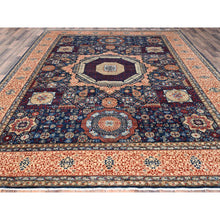 Load image into Gallery viewer, 9&#39;x12&#39; Prussian Blue and Kilim Beige Border, Hand Knotted Soft Wool, 200 KPSI 14th Century Mamluk Dynasty Pattern, Vegetable Dyes, Oriental Rug FWR520428
