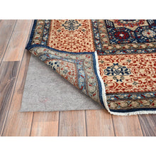 Load image into Gallery viewer, 9&#39;x12&#39; Prussian Blue and Kilim Beige Border, Hand Knotted Soft Wool, 200 KPSI 14th Century Mamluk Dynasty Pattern, Vegetable Dyes, Oriental Rug FWR520428