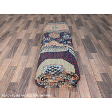 Load image into Gallery viewer, 9&#39;x12&#39; Prussian Blue and Kilim Beige Border, Hand Knotted Soft Wool, 200 KPSI 14th Century Mamluk Dynasty Pattern, Vegetable Dyes, Oriental Rug FWR520428