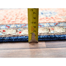Load image into Gallery viewer, 9&#39;x12&#39; Prussian Blue and Kilim Beige Border, Hand Knotted Soft Wool, 200 KPSI 14th Century Mamluk Dynasty Pattern, Vegetable Dyes, Oriental Rug FWR520428