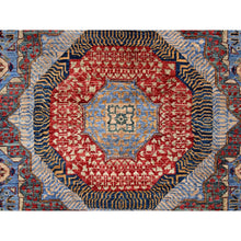Load image into Gallery viewer, 6&#39;1&quot;x9&#39; Horizon Blue, Beige Border, Hand Knotted, All Wool Natural Dyes, 14th Century Mamluk Dynasty Design, 200 KPSI, Oriental Rug FWR520458
