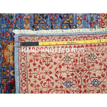 Load image into Gallery viewer, 6&#39;1&quot;x9&#39; Horizon Blue, Beige Border, Hand Knotted, All Wool Natural Dyes, 14th Century Mamluk Dynasty Design, 200 KPSI, Oriental Rug FWR520458
