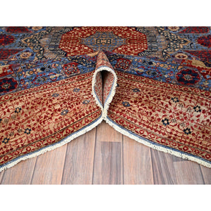 6'x8'7" Ocean Blue and Shoji White, 200 KPSI, 14th Century Mamluk Dynasty With Medallions Design, Hand Knotted Natural Wool, Vegetable Dyes, Oriental Rug FWR520464