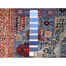 Load image into Gallery viewer, 6&#39;x8&#39;7&quot; Ocean Blue and Shoji White, 200 KPSI, 14th Century Mamluk Dynasty With Medallions Design, Hand Knotted Natural Wool, Vegetable Dyes, Oriental Rug FWR520464