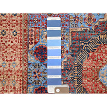 Load image into Gallery viewer, 4&#39;x6&#39;5&quot; Azure Blue And Aesthetic White, Vegetable Dyes, Hand Knotted Medallions Design, 200 Kpsi, Pure Wool, 14th Century Mamluk Dynasty Oriental Rug FWR520476