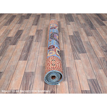 Load image into Gallery viewer, 4&#39;x6&#39;5&quot; Azure Blue And Aesthetic White, Vegetable Dyes, Hand Knotted Medallions Design, 200 Kpsi, Pure Wool, 14th Century Mamluk Dynasty Oriental Rug FWR520476