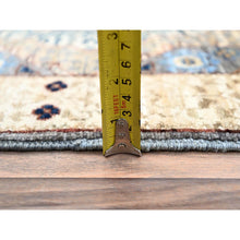Load image into Gallery viewer, 2&#39;5&quot;x9&#39;10&quot; Oyster Mushroom Gray, Extra Soft Wool Vegetable Dyes, 14th Century Mamluk Dynasty Pattern, Large Motifs, Hand Knotted Runner 200 KPSI Oriental Rug FWR520494