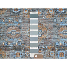 Load image into Gallery viewer, 2&#39;8&quot;x7&#39;10&quot; Delray Gray, Pure Wool, Natural Dyes, Hand Knotted, 14th Century Mamluk Dynasty Pattern, 200 KPSI, Oriental Runner Rug FWR520518