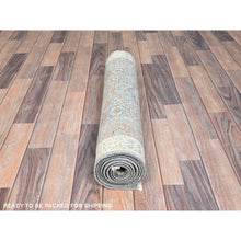 Load image into Gallery viewer, 2&#39;8&quot;x7&#39;10&quot; Delray Gray, Pure Wool, Natural Dyes, Hand Knotted, 14th Century Mamluk Dynasty Pattern, 200 KPSI, Oriental Runner Rug FWR520518