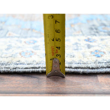 Load image into Gallery viewer, 2&#39;8&quot;x7&#39;10&quot; Delray Gray, Pure Wool, Natural Dyes, Hand Knotted, 14th Century Mamluk Dynasty Pattern, 200 KPSI, Oriental Runner Rug FWR520518