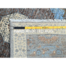 Load image into Gallery viewer, 2&#39;8&quot;x7&#39;10&quot; Delray Gray, Pure Wool, Natural Dyes, Hand Knotted, 14th Century Mamluk Dynasty Pattern, 200 KPSI, Oriental Runner Rug FWR520518