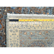 Load image into Gallery viewer, 2&#39;8&quot;x5&#39;8&quot; Swarovski Gray, 200 KPSI, Natural Dyes, Hand Knotted, 14th Century Mamluk Dynasty Pattern, All Wool, Oriental Rug FWR520530