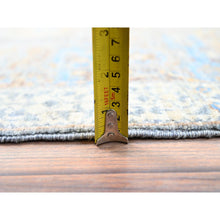 Load image into Gallery viewer, 2&#39;9&quot;x9&#39;10&quot; Icy Gray, Natural Dyes Hand Knotted, 200 Kpsi, Large Medallions Design, 14th Century Mamluk Dynasty, Natural Wool Runner Oriental Rug FWR520548