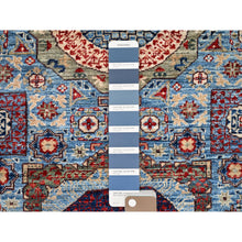 Load image into Gallery viewer, 2&#39;8&quot;x15&#39;4&quot; Sapphire With Indigo Blue, Hand Knotted, 200 Kpsi, 14th Century Mamluk Dynasty With Large Elements Design, Natural Dyes, 100% Wool Xl Runner Oriental Rug FWR520554