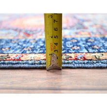 Load image into Gallery viewer, 2&#39;8&quot;x15&#39;4&quot; Sapphire With Indigo Blue, Hand Knotted, 200 Kpsi, 14th Century Mamluk Dynasty With Large Elements Design, Natural Dyes, 100% Wool Xl Runner Oriental Rug FWR520554