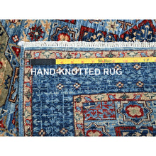 Load image into Gallery viewer, 2&#39;8&quot;x15&#39;4&quot; Sapphire With Indigo Blue, Hand Knotted, 200 Kpsi, 14th Century Mamluk Dynasty With Large Elements Design, Natural Dyes, 100% Wool Xl Runner Oriental Rug FWR520554