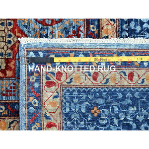 9'10"x13'8" Lichen Blue, 14th Century Mamluk Dynasty Pattern With Central Large Motif, Hand Knotted, Vibrant And Soft Wool 200 Kpsi, Natural Dyes, Oriental Rug FWR520560