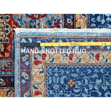 Load image into Gallery viewer, 9&#39;10&quot;x13&#39;8&quot; Lichen Blue, 14th Century Mamluk Dynasty Pattern With Central Large Motif, Hand Knotted, Vibrant And Soft Wool 200 Kpsi, Natural Dyes, Oriental Rug FWR520560