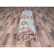 Load image into Gallery viewer, 9&#39;x12&#39;1&quot; Fanfare Blue, Kazak With Geometric Pattern, Vegetable Dyes and Densely Woven, 100% Wool Hand Knotted Oriental Rug FWR520590
