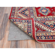 Load image into Gallery viewer, 9&#39;2&quot;x11&#39;6&quot; Valiant Poppy Red With Opulence White, Extra Soft Wool, Hand Knotted, Natural Dyes, Denser Weave Kazak with All Over Tribal Motifs, Oriental Rug FWR520602