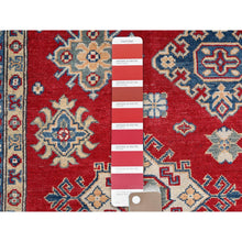 Load image into Gallery viewer, 9&#39;2&quot;x11&#39;6&quot; Valiant Poppy Red With Opulence White, Extra Soft Wool, Hand Knotted, Natural Dyes, Denser Weave Kazak with All Over Tribal Motifs, Oriental Rug FWR520602