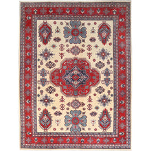 Load image into Gallery viewer, 8&#39;10&quot;x11&#39;8&quot; Casablanca White, Natural Dyes, Hand Knotted, With Densely Woven 100% Wool Kazak, Tribal Pattern, Oriental Rug FWR520614