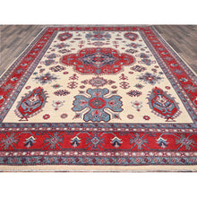 Load image into Gallery viewer, 8&#39;10&quot;x11&#39;8&quot; Casablanca White, Natural Dyes, Hand Knotted, With Densely Woven 100% Wool Kazak, Tribal Pattern, Oriental Rug FWR520614