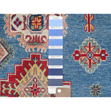 Load image into Gallery viewer, 8&#39;2&quot;x10&#39; Quite Harbor Blue With Heavenly Pink Border, Hand Knotted Kazak Design With Tribal Medallions Natural Dyes, 100% Wool, Oriental Rug FWR520668