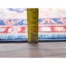 Load image into Gallery viewer, 9&#39;2&quot;x11&#39;9&quot; Yale Blue, Denser Weave, Hand Knotted Kazak Design With Geometric Medallions All Over, Natural Dyes With Pure Wool, Oriental Rug FWR520680