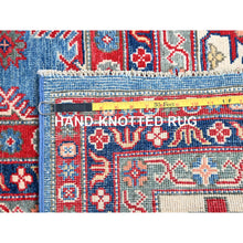 Load image into Gallery viewer, 9&#39;2&quot;x11&#39;9&quot; Yale Blue, Denser Weave, Hand Knotted Kazak Design With Geometric Medallions All Over, Natural Dyes With Pure Wool, Oriental Rug FWR520680