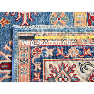 5'10"x9'2" Midnight Blue, Wool and Silk, Nain with Flower Medallion Design, 250 KPSI, Soft Pile, Hand Knotted, Oriental Rug FWR549144
